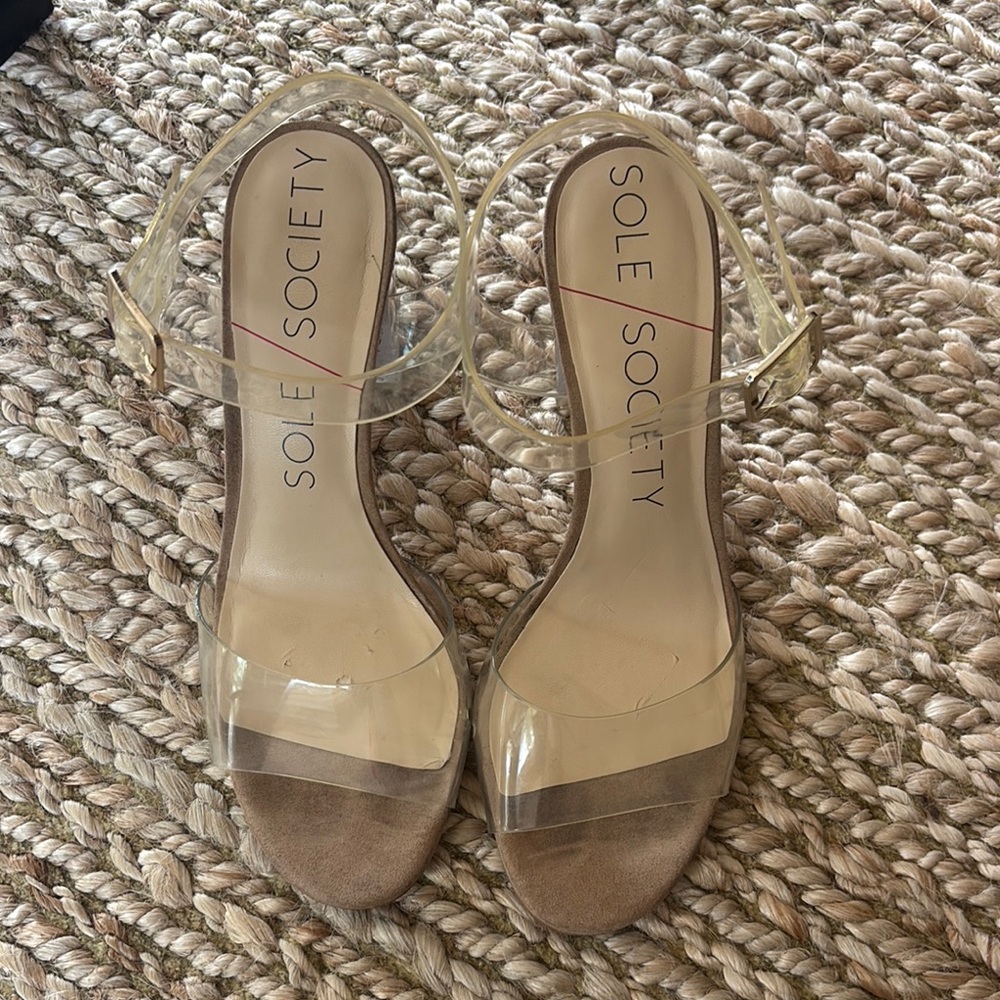 Sole Society Acrylic Heels with Elegant Design